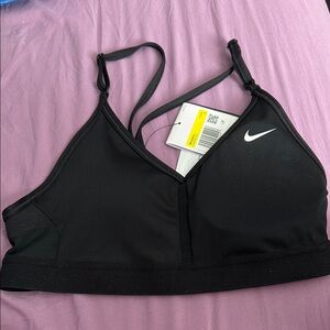 Nike Black Sports Bra Moisture-Wicking V-Neck